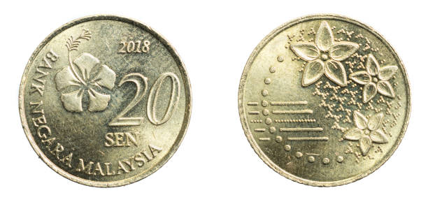 istock Malaysia twenty sen coin on a white isolated background 1302820401