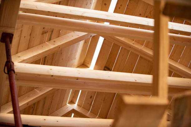 istock Wooden house on construction site 1302821040