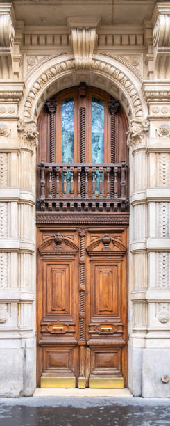 istock Paris, an ancient wooden door 1302827838