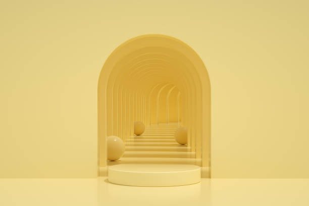istock Abstract Tunnel Door, Empty Product Stand, Platform, Podium 1302829862