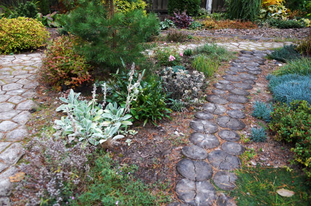 istock landscape design with decorative paths in a rural style 1302832410