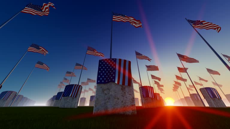 Memorial Day, USA Flag, Abstract, Background, Cemetery