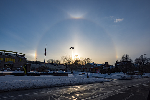 Late winter afternoon parhelion \