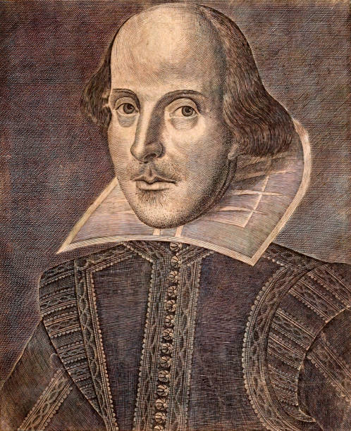 Portrait of William Shakespeare Vintage engraving features a portrait of William Shakespeare (1564-1616), an English playwright, poet, and actor, widely regarded as the greatest writer in the English language and the world's greatest dramatist. william shakespeare stock illustrations