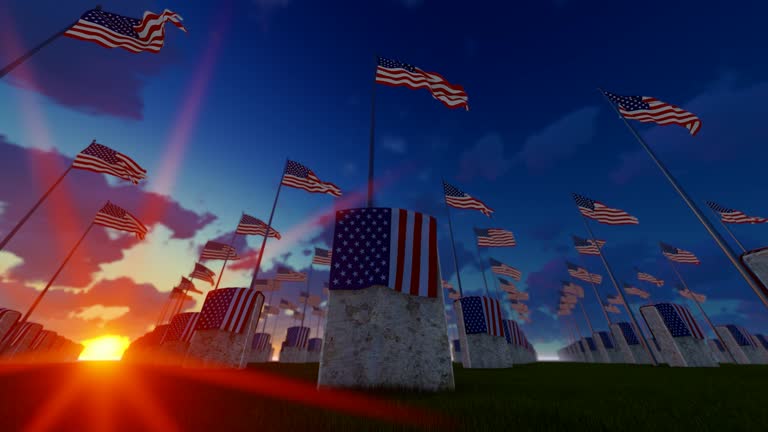 Memorial Day, USA Flag, Abstract, Background, Cemetery