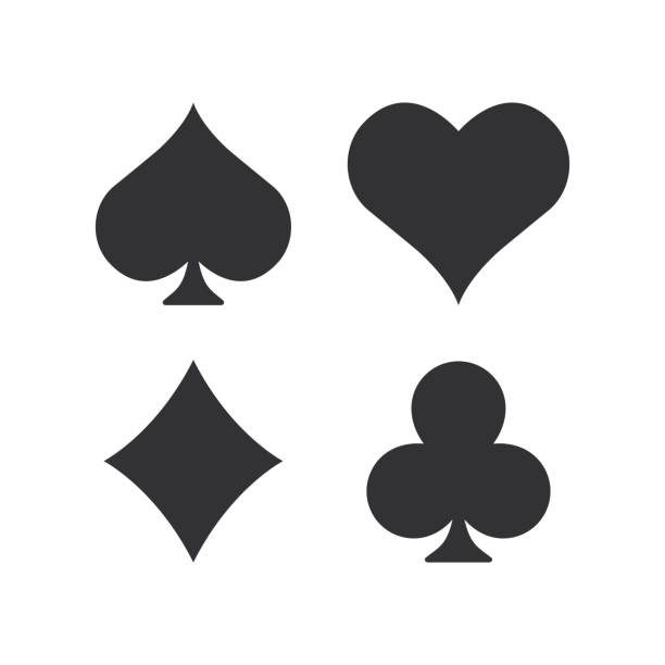 karta do gry pasuje do zestawu ikon. - silhouette poker computer icon symbol stock illustrations