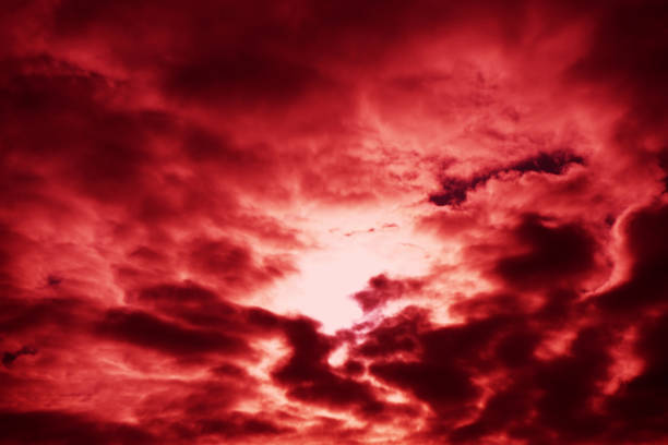 istock Abstract dark red background. Dramatic red sky. Fantastic sunset background with copy space 1302839502