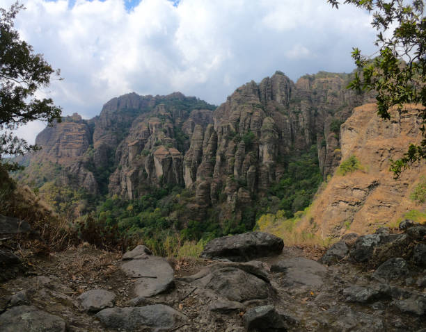 Lookout in Tepozteco mountain, Morelos, Mexico Lookout in Tepozteco mountain, Morelos, Mexico morelos state stock pictures, royalty-free photos & images