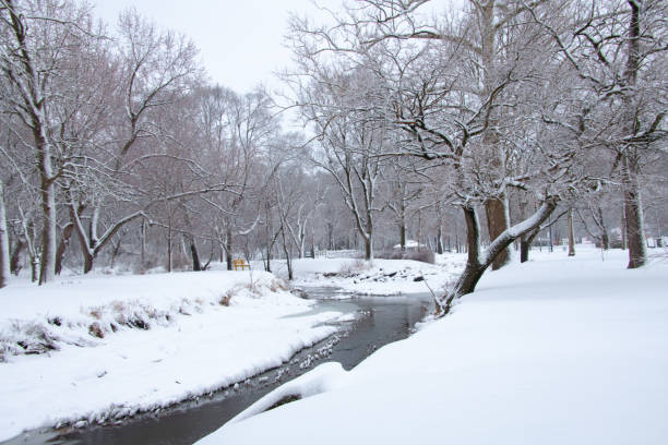 Small Stream after a heavy snow-Howard County Indiana