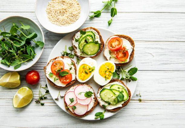 istock Sandwiches with healthy vegetables and micro greens 1302850382