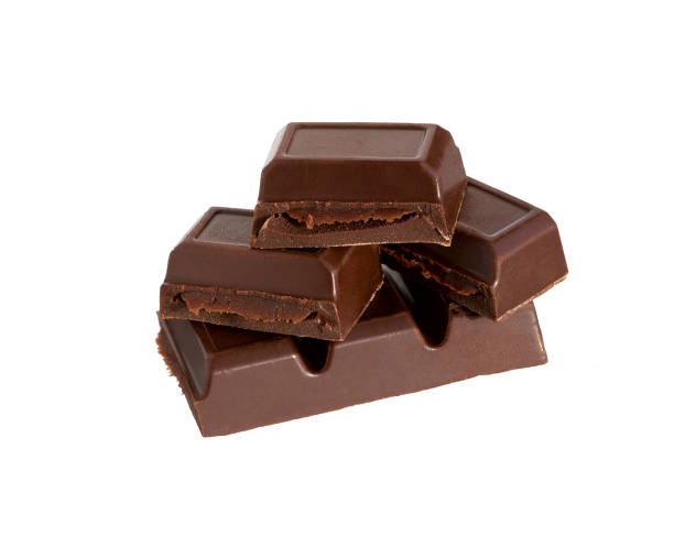 istock Chocolate  bar with chocolate filling isolated 1302851411
