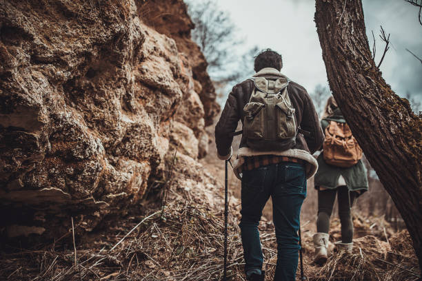 istock Couple hiking together 1302853730