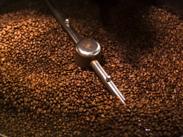 istock Coffee Roaster With Roasted Coffee Beans Close-up 1302853984