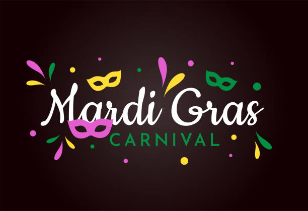 Mardi Gras Carnival background with masks. Vector illustration. EPS10
