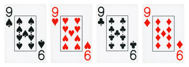 istock Four of Nine playing cards - isolated 1302855341