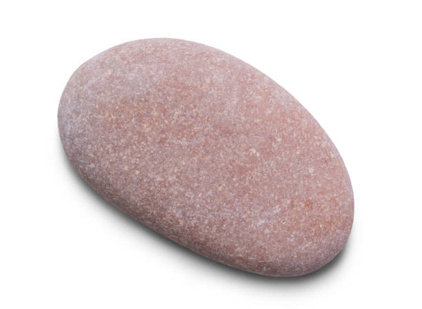 istock Pebble. Smooth red  sea stone isolated on white background with shadows, clipping path  for isolation without shadows on white 1302856661