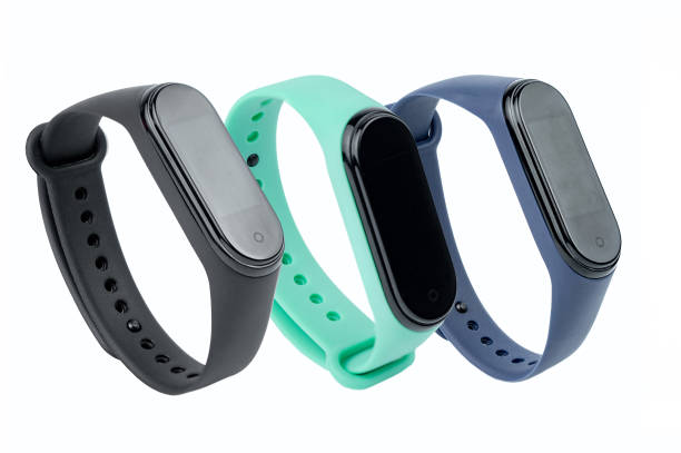 istock smart fitness bracelet with colored strap isolated on white background 1302858576