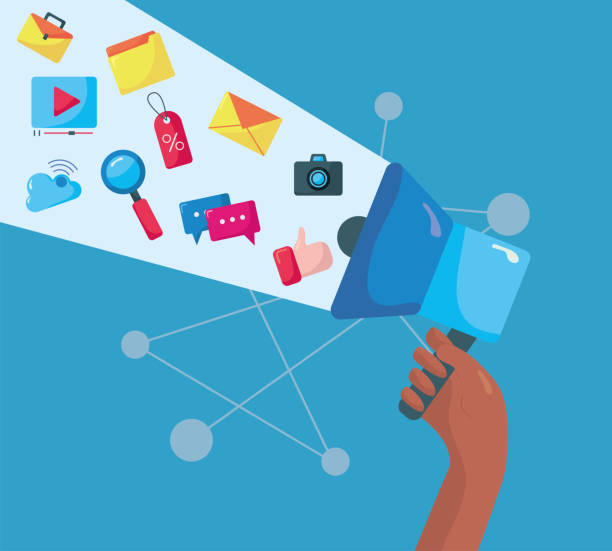 istock hand lifting megaphone and social media icons 1302865374