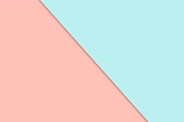 istock Abstract geometric water color vector background in soft pastel pink and blue trend colors with diagonal line. 1302865502