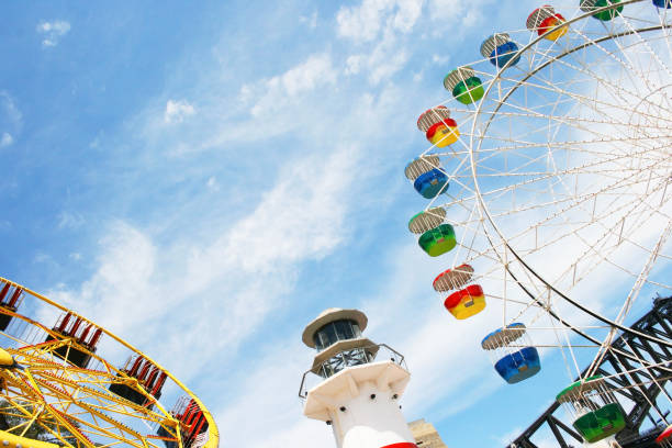 diabelski młyn sydney - ferris wheel luna park amusement park carnival zdjęcia i obrazy z banku zdjęć