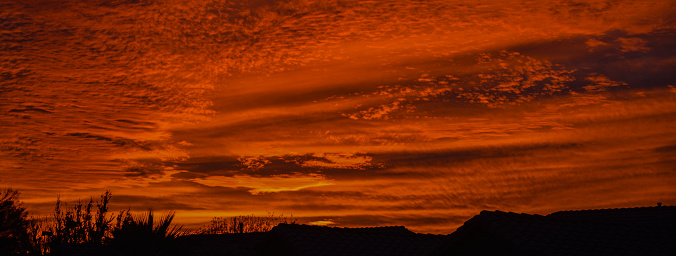 Colorful Arizona Sunset Sky Clouds near Tucson. High quality photo