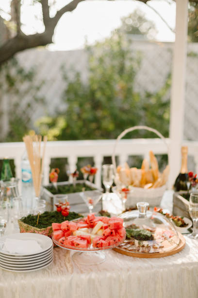 istock the buffet table in a garden 1302882912