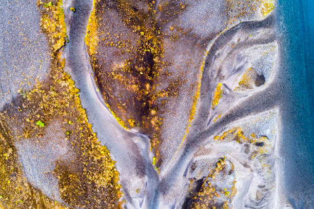 istock Abstract Backwaters in Iceland, Aerial View 1302883796