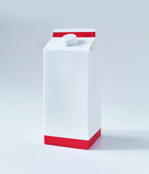 Milk carton on white background