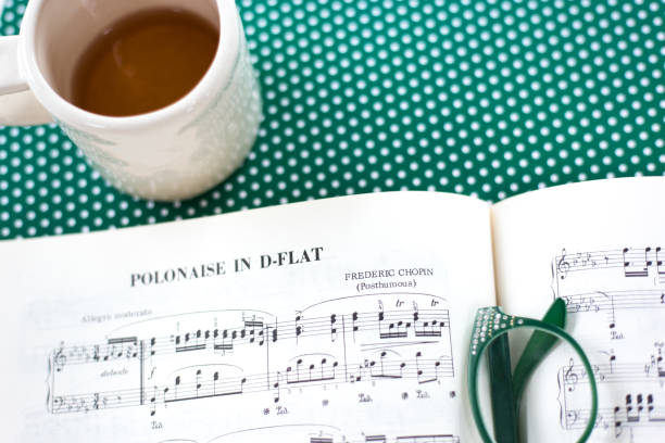 istock Chopin's Sheet Music, Eyeglasses, Tea Cup 1302887163