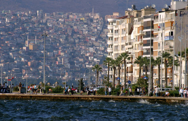 City of Izmir in Turkey. Izmir (Smyrna) is a large metropolis in the western extremity of Anatolia and the third most populous city in Turkey.