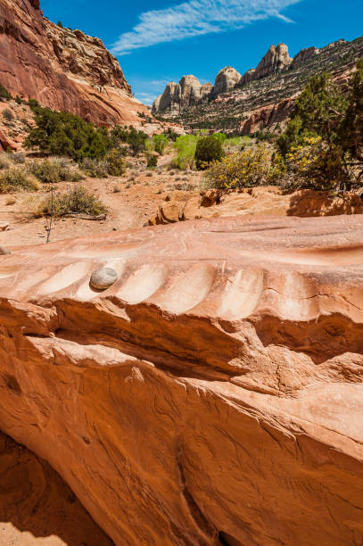 istock Fremont Indian Group, Puebloid Branch. Grinding Stone for food. Stone surface called 
