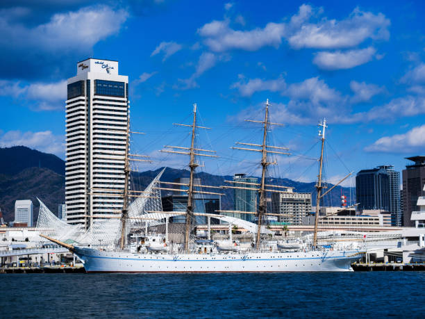 Caption\nKobe, Japan – 16/Feb./2021 :  These two Sailing Ships are NIPPON-Maru and KAIWO-Maru, and they are representative Sailing ships in Japan. They belong \