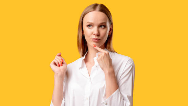 istock doubtful woman hard choice tough decision problem 1302891011