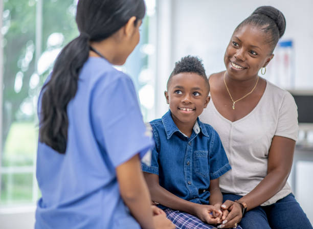 istock Child goes for a medical check-up 1302891219