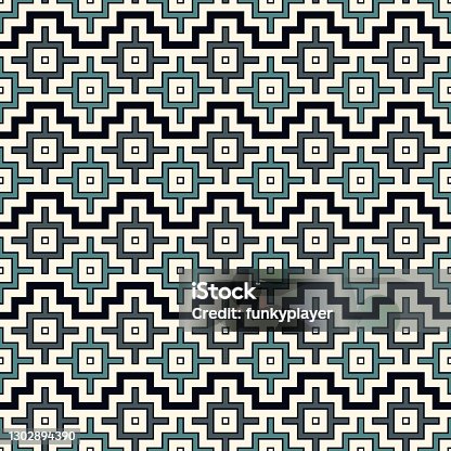 istock Chakana inca crosses seamless pattern. Ethnic embroidery print. Ornamental folk wallpaper. Native american ornament 1302894390