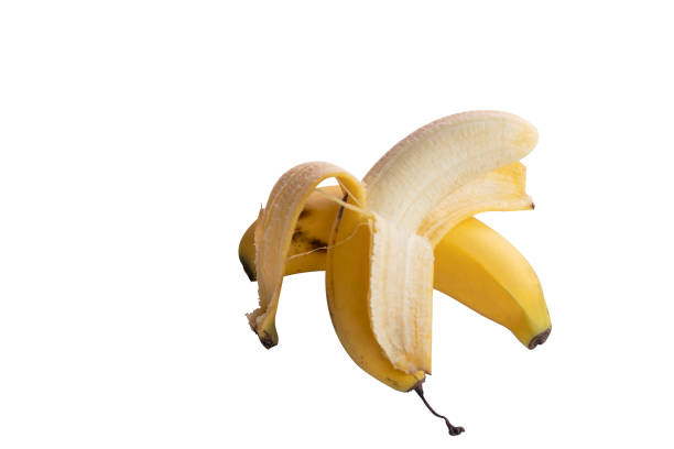 istock Ripe yellow bananas Isolated on white background 1302899776