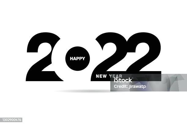 Bonne Année 2022 Conception De Texte Pour Modèle De Conception De Brochure Carte Bannière Illustration Vectorielle Isolé Sur Fond Blanc Vecteurs libres de droits et plus d'images vectorielles de 2022