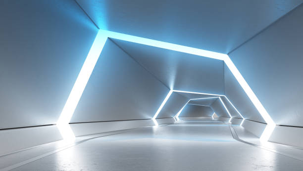 istock Futuristic Tunnel with Neon Lights 1302909329