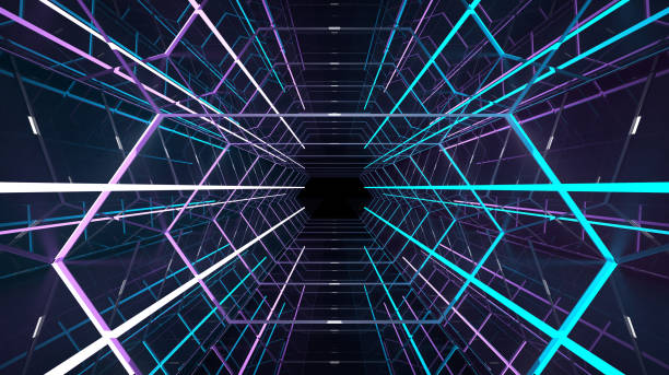 istock Futuristic Tunnel with Neon Lights 1302911150