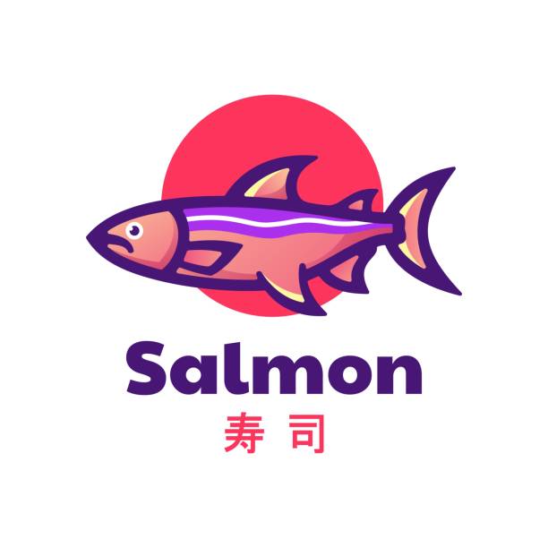 Vector Illustration Salmon Simple Mascot Style. Vector Illustration Salmon Simple Mascot Style. salmon animal stock illustrations