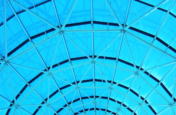 現代ガラス屋根のディテール - roof lightweight industry architecture ストックフォトと画像