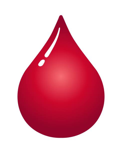 istock Vector illustration of red blood drop. Liquid and shiny blood mascot isolated on white background. 1302923303