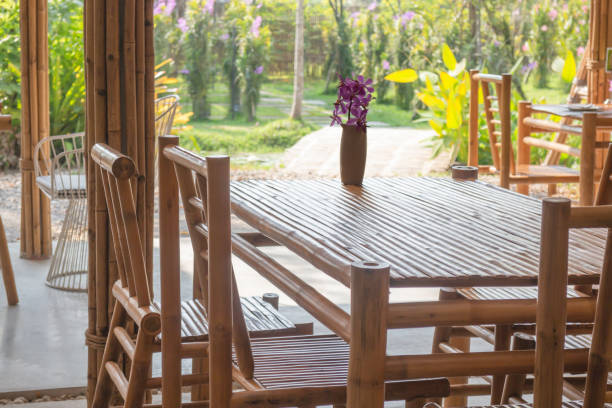 istock Simple resort furniture seat setting arrangement 1302924449
