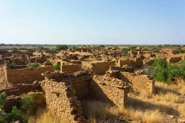 Ruins of Kuldhara houses an abandoned village, Jaisalmer Rajasthan, India. Established in 13th century inhabited by Paliwal Brahmins.