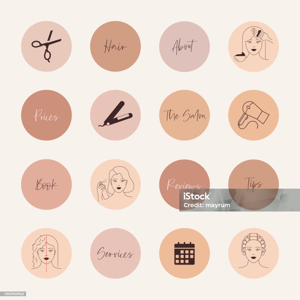 Hair Salon Social Media Highlight Covers Stock Illustration - Download Image Now - Highlights - Hair, Social Media, Icon - iStock Hair Salon Social Media Highlight Covers Stock Illustration - Download Image Now - Highlights - Hair, Social Media, Icon - iStock