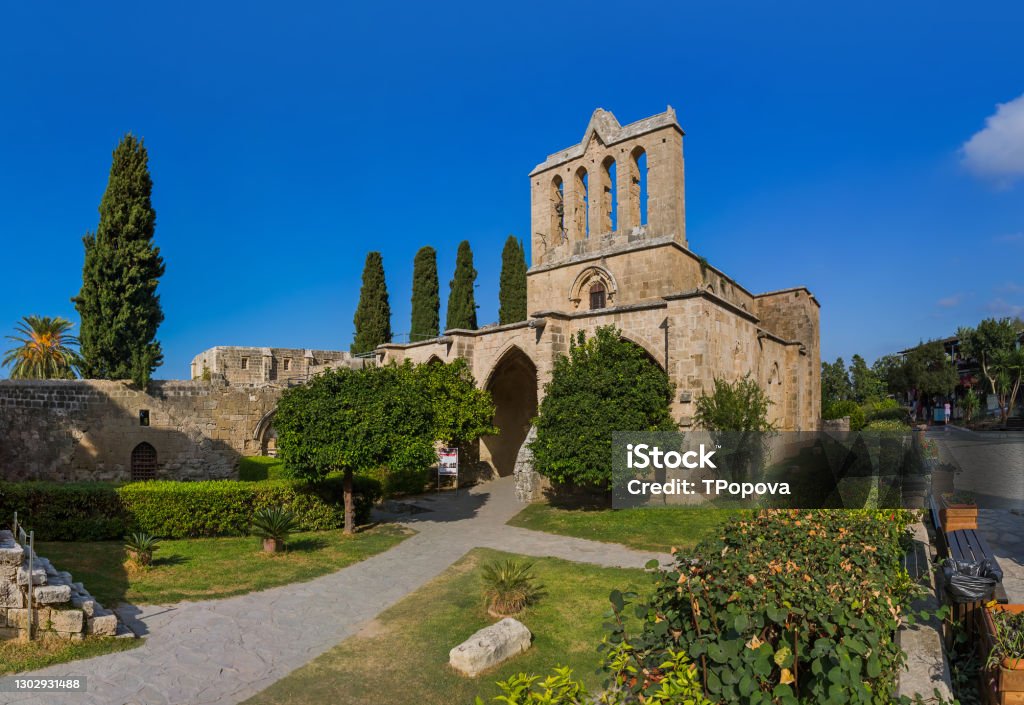 Bellapais Abbey monastery - Kyrenia (Girne) Northern Cyprus Bellapais Abbey monastery - Kyrenia (Girne) Northern Cyprus - architecture background Castle Stock Photo