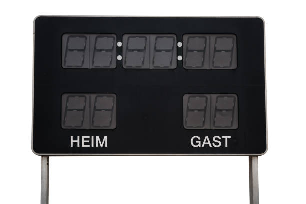 old and run down german sport scoreboard heim gast
