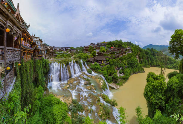 istock Furong ancient village and waterfall - Hunan China 1302934310