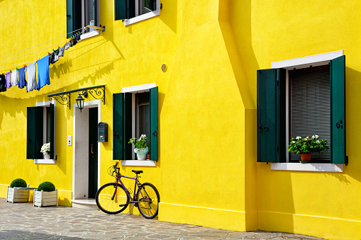 Colorful Buildings of Burano island in Venice, Italy