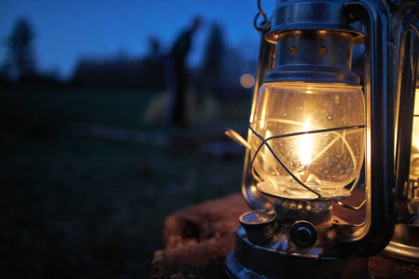 istock close up of large lantern outdoors at night 1302936288